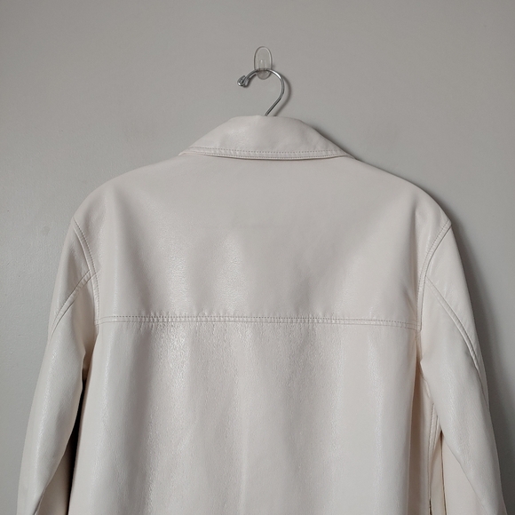 Aritzia Wilfred The Ganna Shirt Jacket Faux Leather Size XS White - Picture 13 of 16